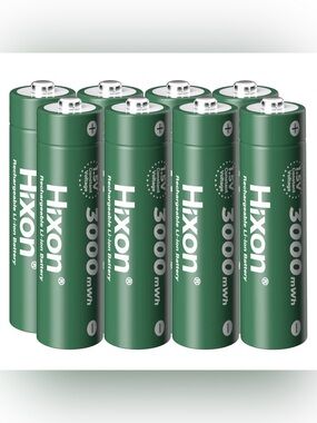 Hixon AA 1.5V Li-ion Rechargeable Batteries 8 Pack 3000mWh High Drain